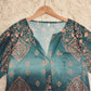 Even&Vil® -  Smaragd Salbei Grün Luxe Print Tunika Bluse Top