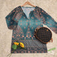 Even&Vil® -  Smaragd Salbei Grün Luxe Print Tunika Bluse Top