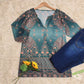 Even&Vil® -  Smaragd Salbei Grün Luxe Print Tunika Bluse Top
