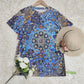 SpringStil® - Wunderschönes kurzärmeliges Top mit blauem Aufdruck