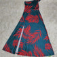 FallStil® - Maui Orange Palmetto Blue Asymmetrisches Maxikleid mit Rüschen