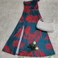 FallStil® - Maui Orange Palmetto Blue Asymmetrisches Maxikleid mit Rüschen