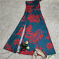 FallStil® - Maui Orange Palmetto Blue Asymmetrisches Maxikleid mit Rüschen