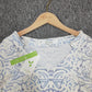 SpringStil® - Verwittertes blaues weißes Vintage Print Minikleid mit halben Ärmeln