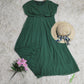 Naturlux® - Grünes Midikleid mit plissiertem Frontschlitz und Juwelen