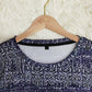 FallStil® - Blau Drip Luxe Print Langarm-Top