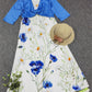 SpringStil® - Jugendliches blaues Midikleid mit Seitentaschen