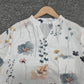 SpringStil® - Aquarell-Blumengarten Weißes Kurzarm-Top