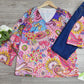 PureWear® - Lila 3/4-Ärmel Print Top