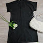 SpringStil® - Schwarzes kurzärmeliges einfarbiges Minikleid