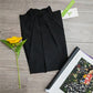 FallStil® - Schwarzes Plissee-Top mit geteilten Ärmeln