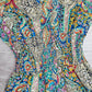 FallStil® - Buntes Paisley geraffte Taille Langes Sommerkleid