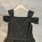 SpringStil® - Schwarzes einfarbiges Midikleid mit Riemen