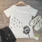SpringStil® - Weißes kurzärmeliges Print-Top
