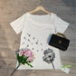 SpringStil® - Weißes kurzärmeliges Print-Top