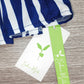 SpringStil® - Vertikal gestreiftes Midikleid mit Schnürung in Blau und Weiß