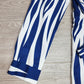 SpringStil® - Vertikal gestreiftes Midikleid mit Schnürung in Blau und Weiß