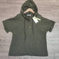 PureWear® - Grüner einfarbiger Kurzarm-Kapuzenpullover