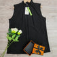 PureWear® - Schwarzes ärmelloses Top mit Rundhalsausschnitt