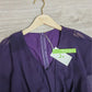 PureWear® - Lila Einfarbiges Midikleid mit V-Ausschnitt