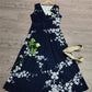 FallStil® - Marineblaues ärmelloses Maxikleid mit Blumendruck