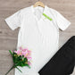 PureWear® - Einfarbiges weißes Basic-Top mit kurzen Ärmeln