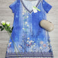 FallStil® - V-Ausschnitt halbe Ärmel lila lässiges Minikleid