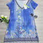 FallStil® - V-Ausschnitt halbe Ärmel lila lässiges Minikleid