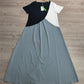 Purewear®- Langes graues Patchwork-Maxikleid mit halben Ärmeln