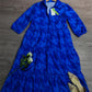 Naturlux® - Blau bedrucktes Midikleid mit Kragen
