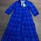 Naturlux® - Blau bedrucktes Midikleid mit Kragen
