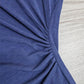 FallStil® - Marineblaues einfarbiges ärmelloses Midikleid