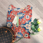 Naturlux® - Herbst Blumenprint Rundhalsausschnitt Langarm Top