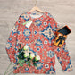 Naturlux® - Herbst Blumenprint Rundhalsausschnitt Langarm Top