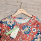 Naturlux® - Herbst Blumenprint Rundhalsausschnitt Langarm Top