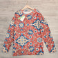 Naturlux® - Herbst Blumenprint Rundhalsausschnitt Langarm Top