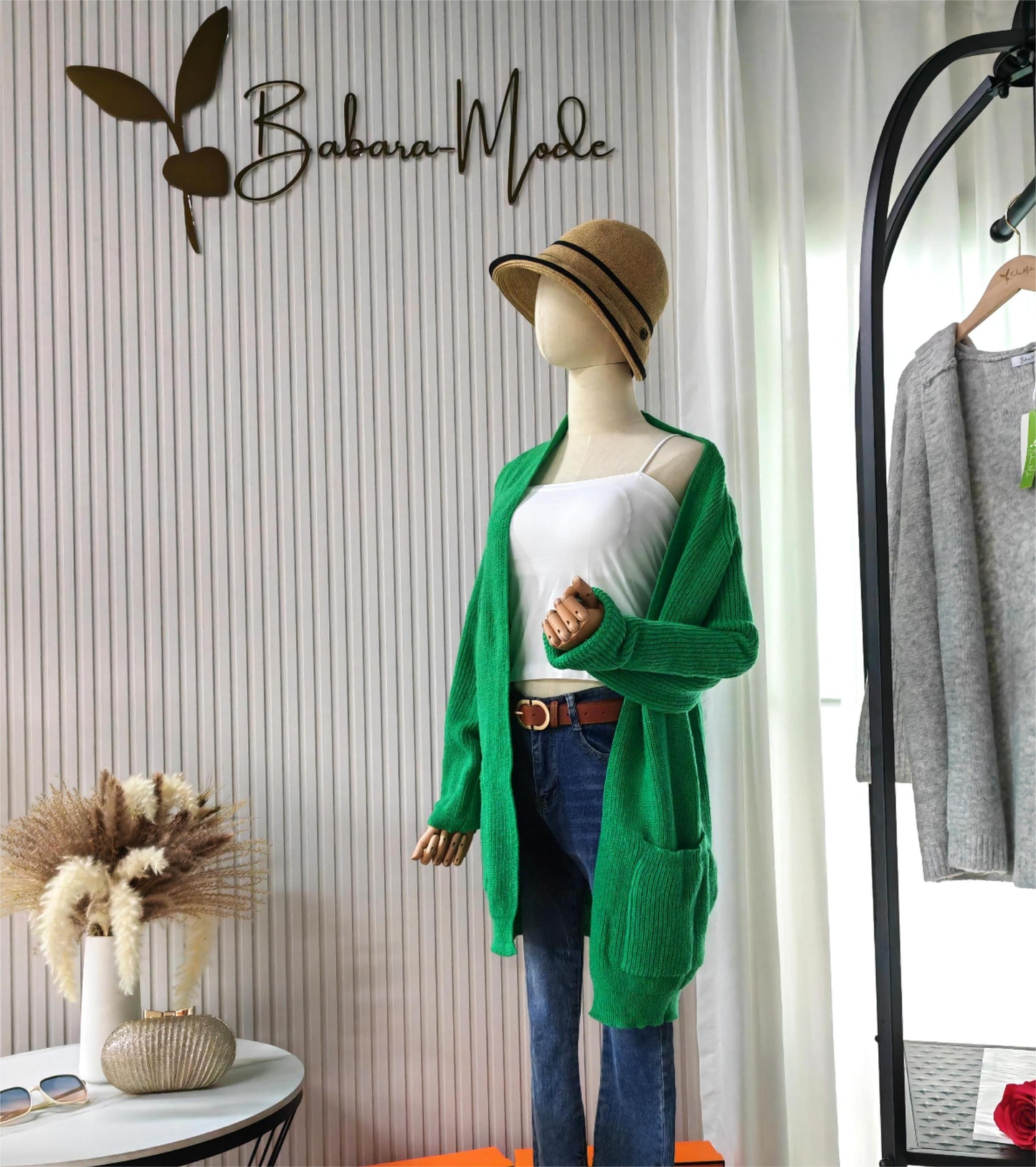 Monci® - Lässige einfarbige Strickjacke mit langen Ärmeln