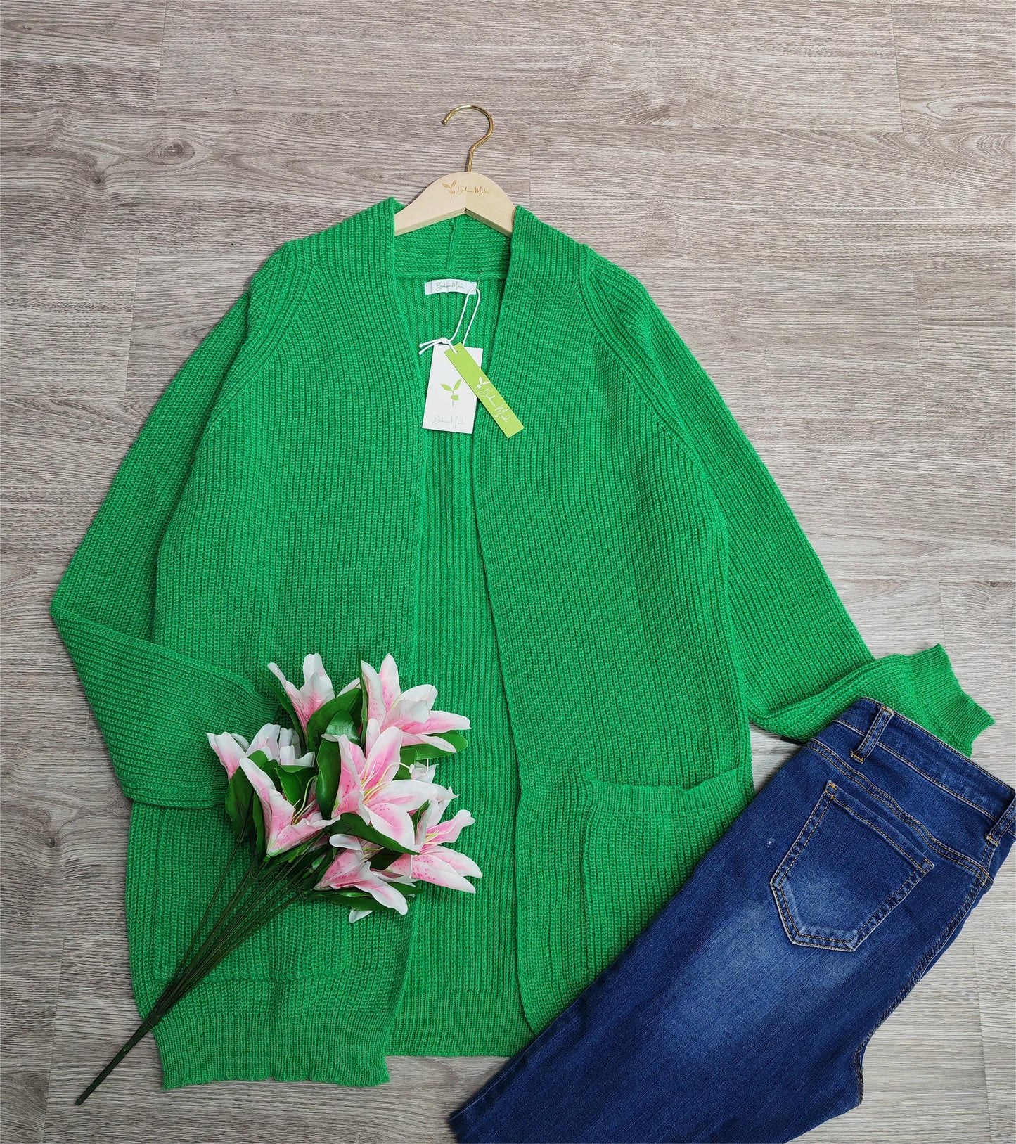 Monci® - Lässige einfarbige Strickjacke mit langen Ärmeln