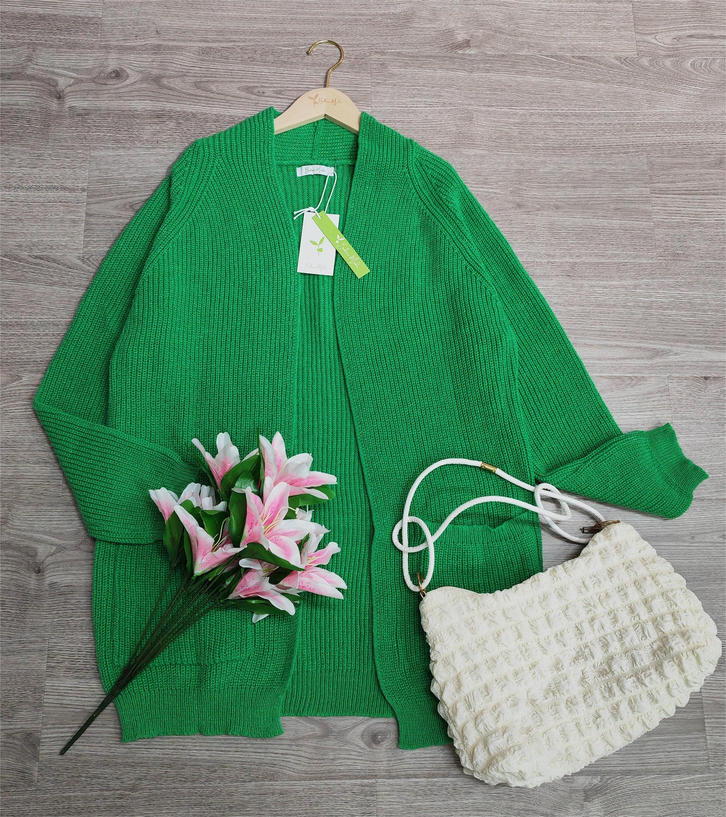 Monci® - Lässige einfarbige Strickjacke mit langen Ärmeln