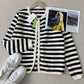 StrickSinn® - Schicke langärmelige gestreifte Strickjacke