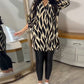 Nora - Zebra-Print Bluse Schwarz-Beige