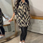 Nora - Zebra-Print Bluse Schwarz-Beige