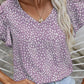 Lila Muster-Blusenshirt - Amelie