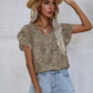 Lila Muster-Blusenshirt - Amelie