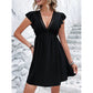 Eva - Schwarzes Kleid mit Rüschendetail