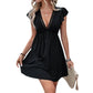 Eva - Schwarzes Kleid mit Rüschendetail