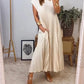 Coralyn - Einfaches einfarbiges Plisseekleid