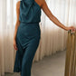 Satinista - Unifarbenes One-Shoulder-Kleid