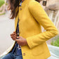 WinterTrend® - Gelbe einfarbige Strickjacke mit langen Ärmeln