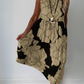 Helena - Asymmetrisches Blumenkleid Beige & Schwarz